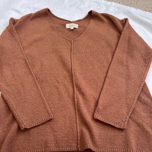 Warm Brown V-Neck Sweater